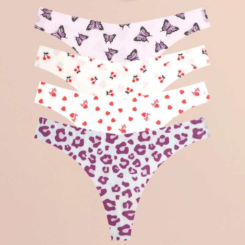 Stretchstrings voor dames met print - 4 stuks
