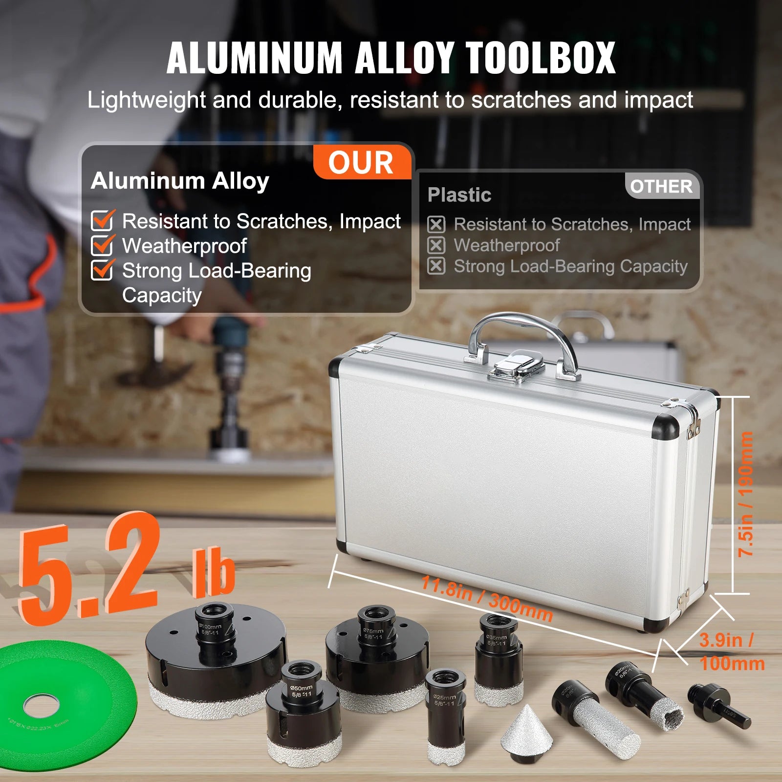 Diamond Core Drill Bit Set for Tile, Granite & Stone (6–11 PCS)