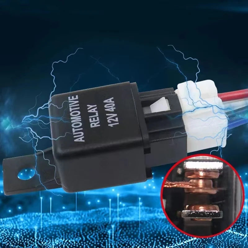 Automotive Relay with Socket, 12V or 24V Coil