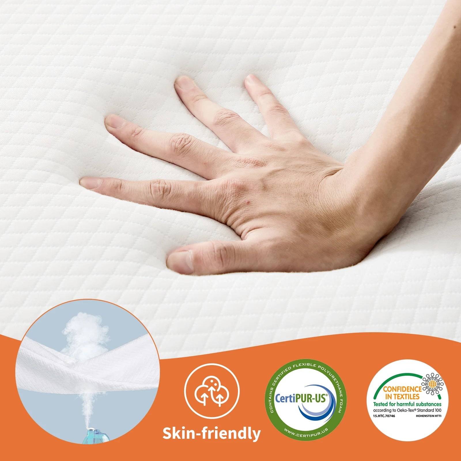 Foldable Tri-Fold Memory Foam Mattress 3 Inch Portable Bed Pad
