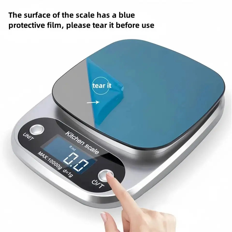 10kg Digital Kitchen Scale with Tare and Steel Platform