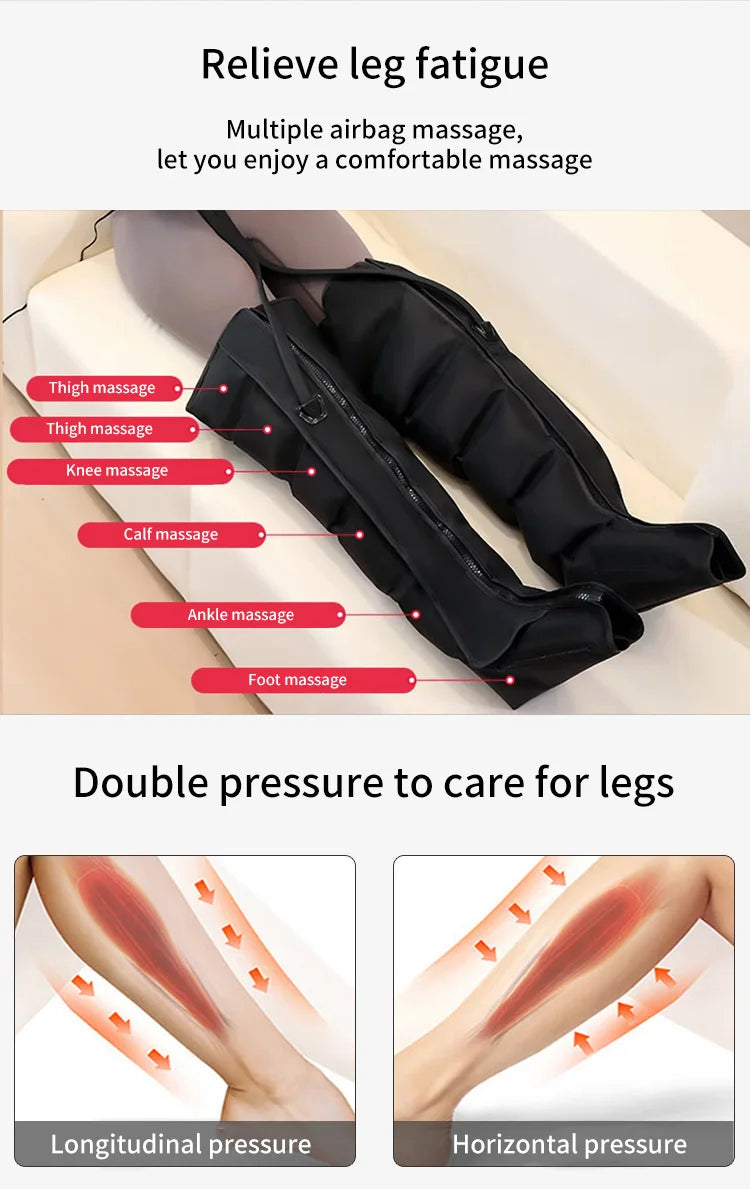 Air Pressure Leg Massager Foot Massage Boots Kneading Squeeze Deep Relaxation Calf With Remote Control