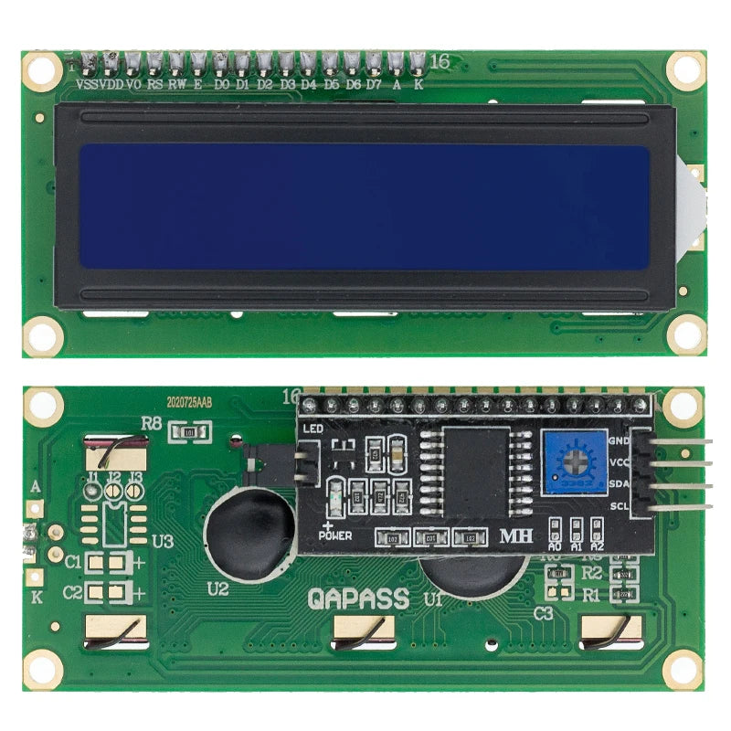 Wyświetlacz znakowy LCD1602 16x2 z opcjonalnym adapterem I2C