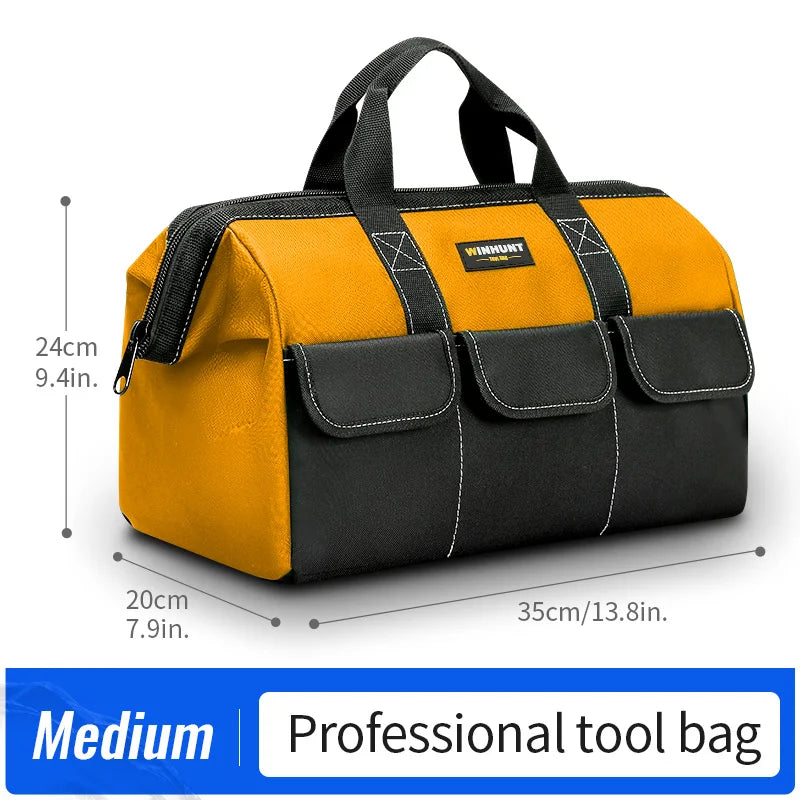 Wide-Mouth Oxford Tool Tote, Three Sizes