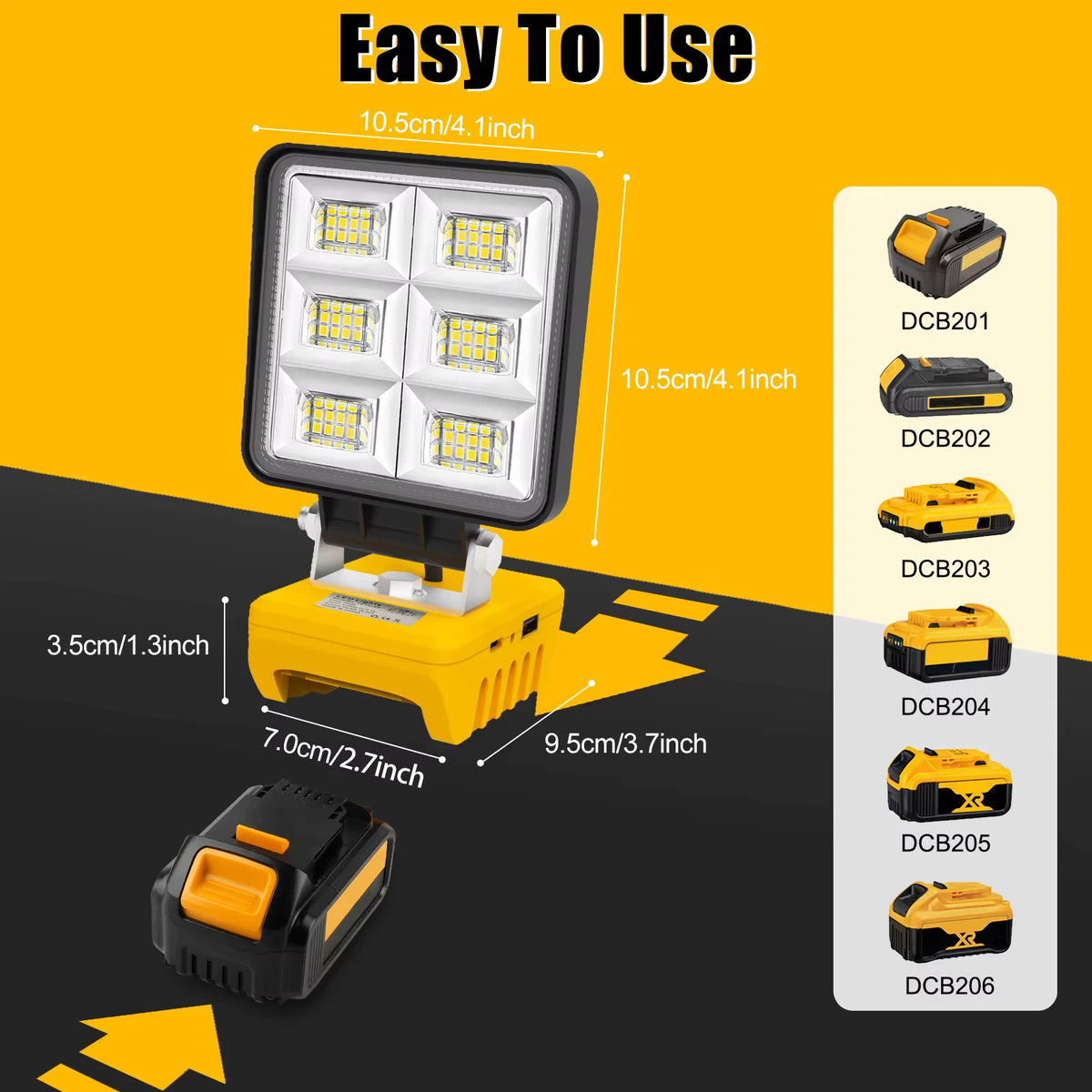 Luz de trabajo LED inalámbrica de 48 W - Batería no incluida