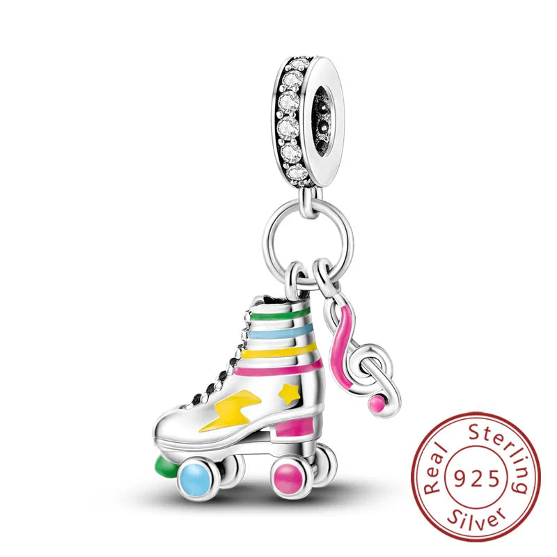 Fit Original 925 Sterling Silver Charms Beads Bow Perfume Bottle Pink Charms for Women Fine DIY Birthday Jewelry Gifts