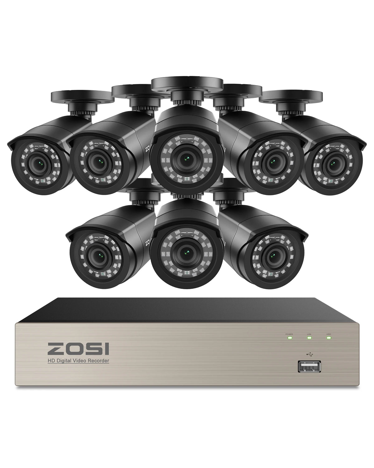 8CH 1080P Wired Security Camera System DVR Kit