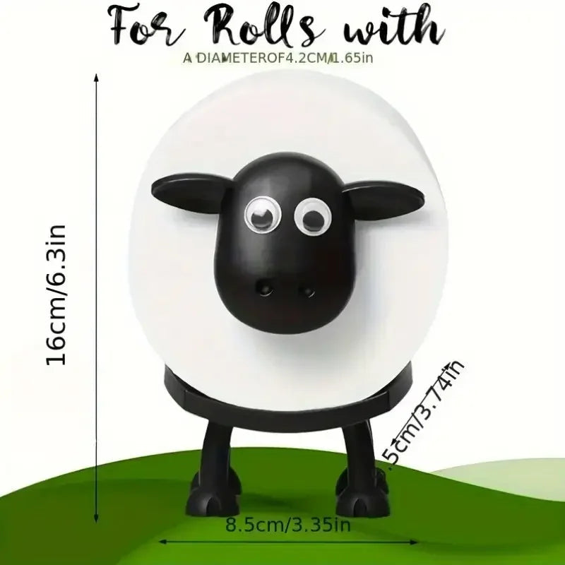 1/3PCS Sheep Toilet Roll Holder Funny Toilet Paper Holder Free Standing Bathroom Set Black Sheep Roll Rack Cute Bathroom Decor