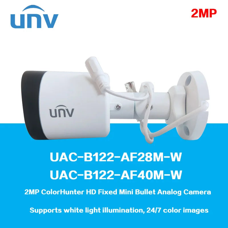 UNV Uniview UNIVIEW UNV 2MP ColorHunter HD Fixed Mini Bullet Analog Camera UAC-B122-AF28M-W UAC-B122-AF40M-W