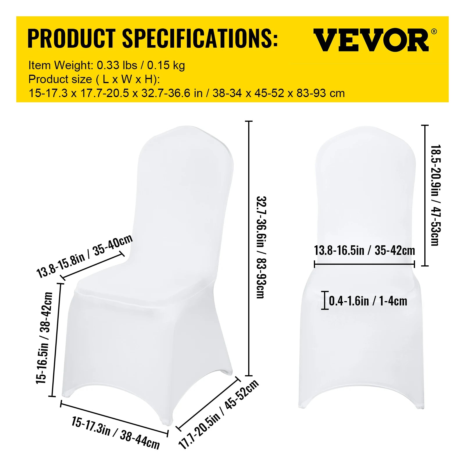 Huse elastice din spandex pentru scaune, pentru nunți și evenimente (pachet de 50/100)