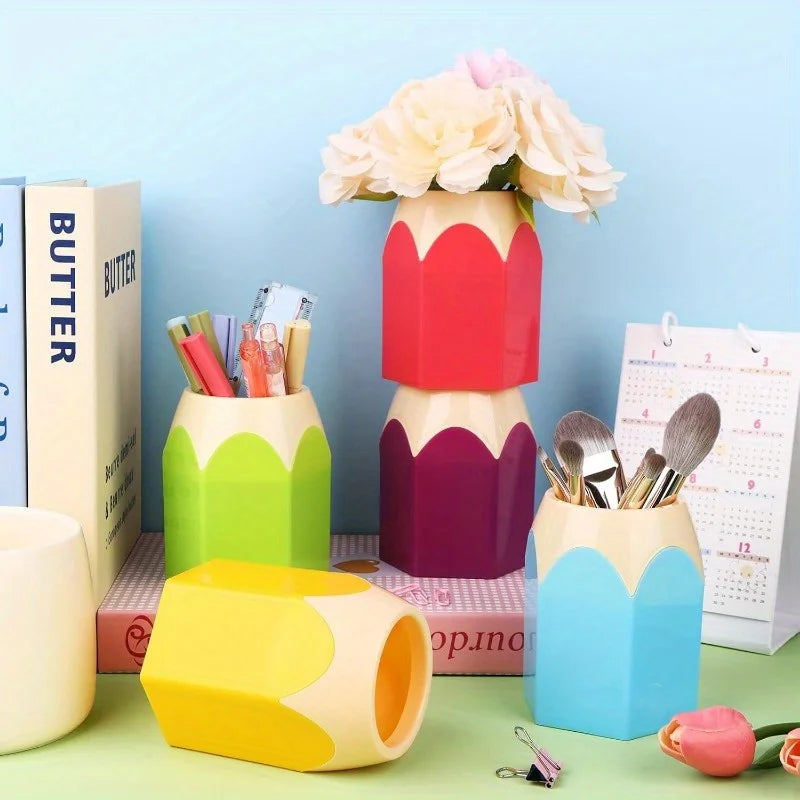 Pencil-Shape Desktop Pen Holders, Pack of 5
