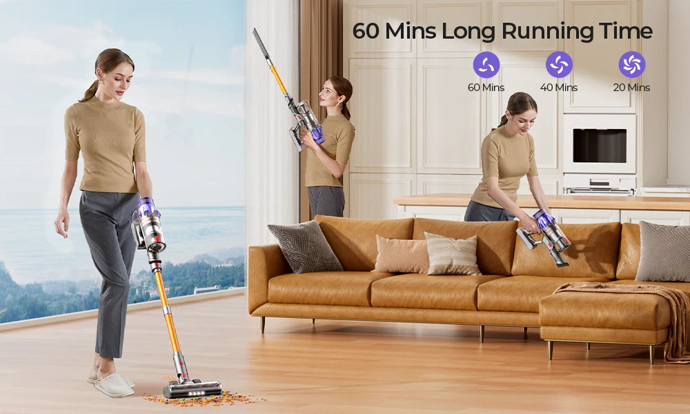Laresar V7 500W 50KPA Suction Power Cordless Vacuum Cleaner Handheld smart Home appliance Removable Battery Dust Cup