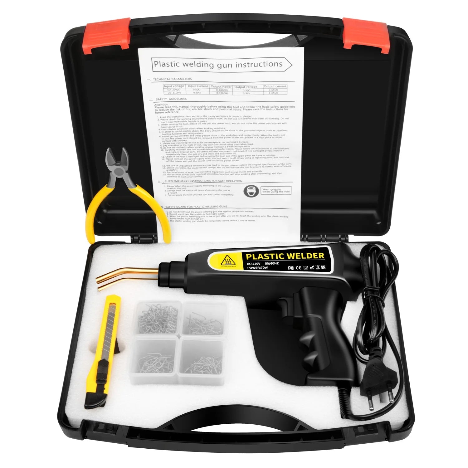 New Plastic Welding Gun Car Bumper Repair Welder Heat Laminator Bumper Repair Kit 400Pcs Repair Nail Multi-function Welder