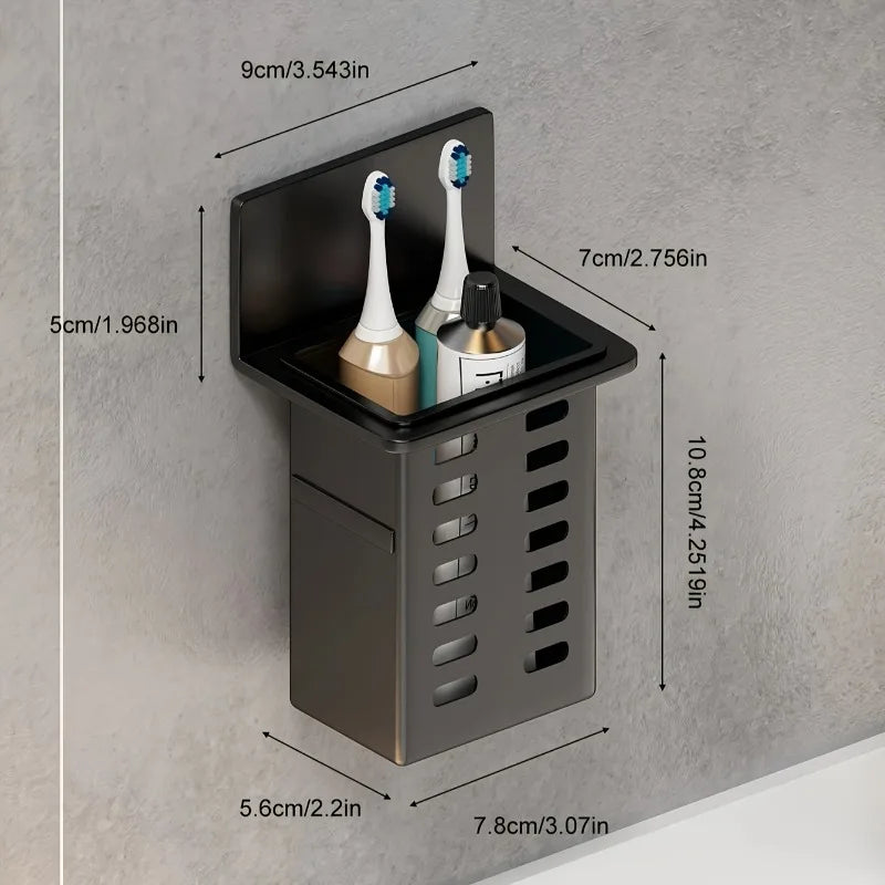 Wall-Mounted Draining Storage Holder for Toiletries