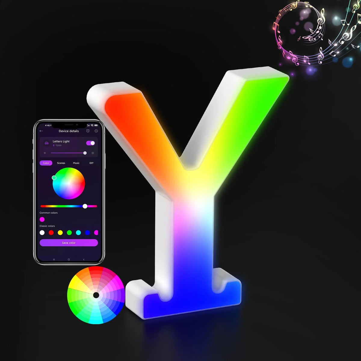 Appstyrt RGB LED-bokstavlampe