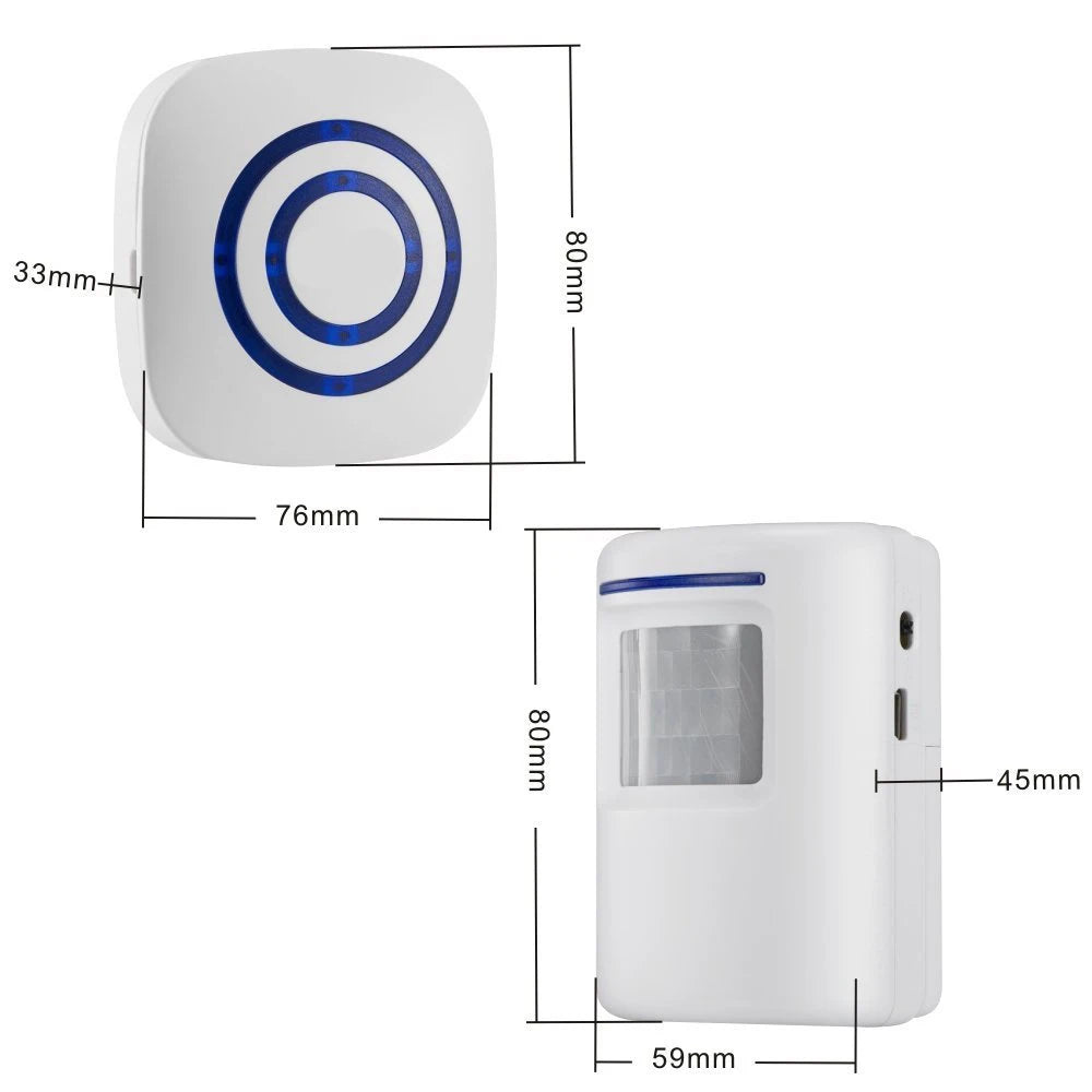 Wireless PIR Entrance Chime with Receiver