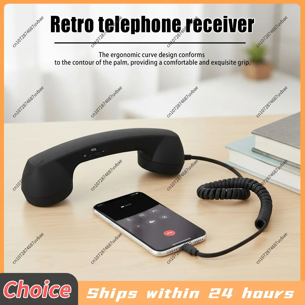 Retro USB-C Telephone Handset with Volume Control