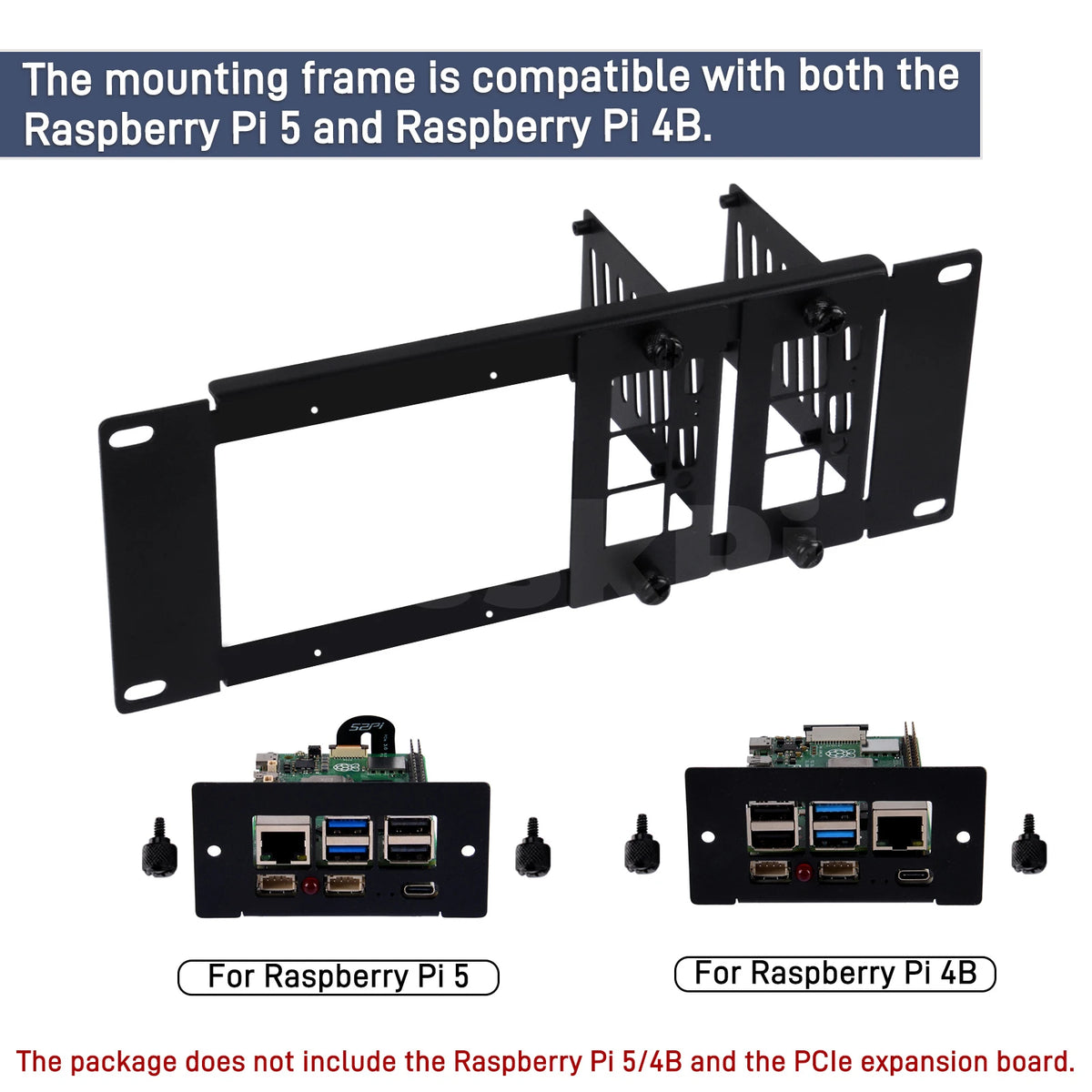 10-Inch 2U Rack Mount for Compatible Single-Board Computers