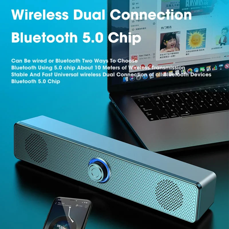 Wired Wireless Bluetooth Speaker Sound Box Bar Soundbar Computer PC TV Laptop Desktop Music Portable Caixa De Som Audio System