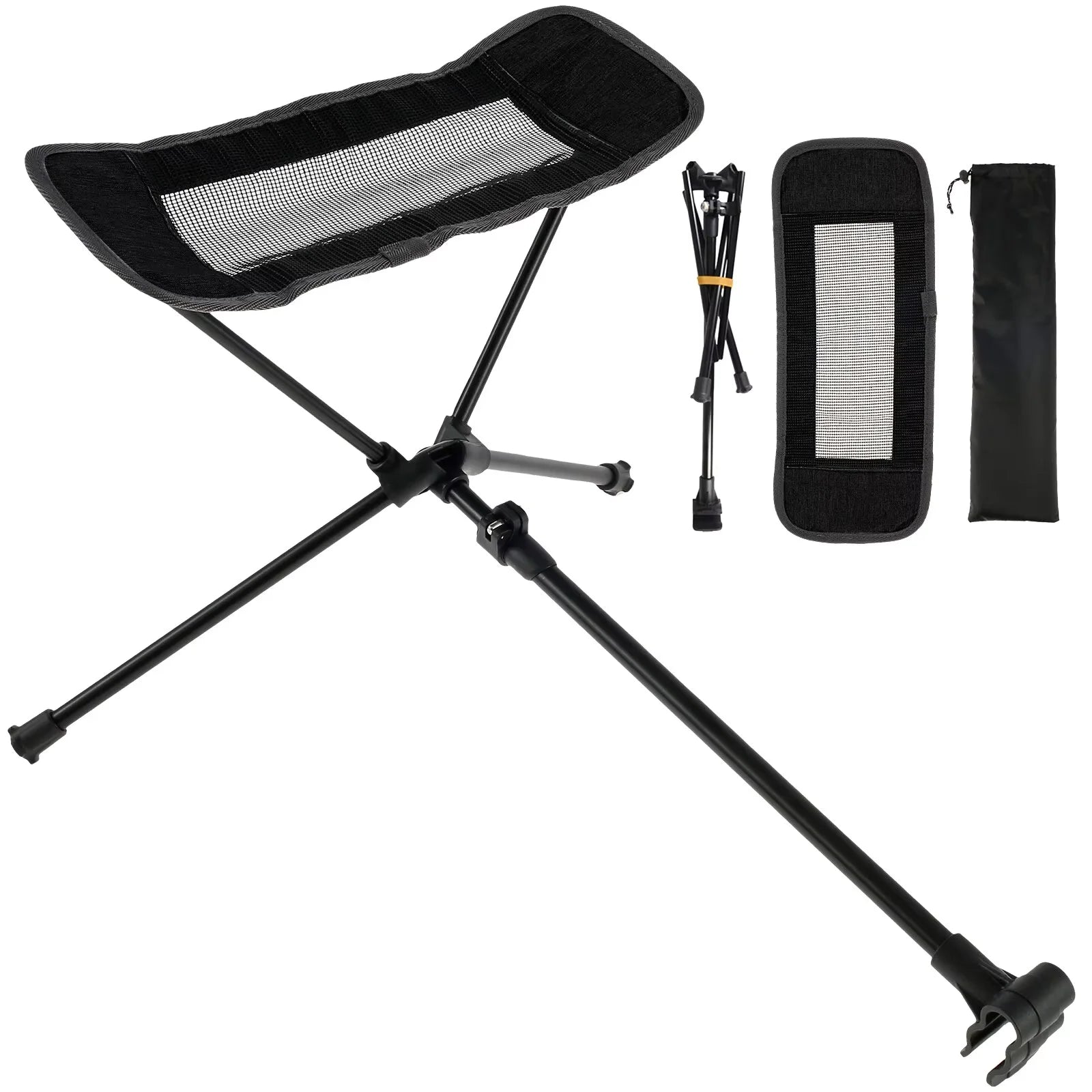 Adjustable Camping Chair Foot Rest Stool with 40–70cm Support