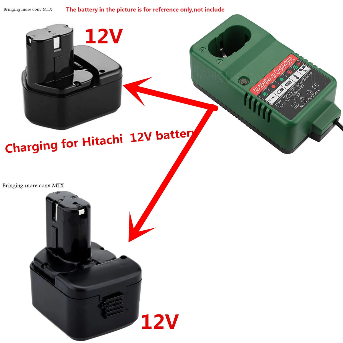 12V Ni-Cd/Ni-MH Charger for Selected Hitachi Packs