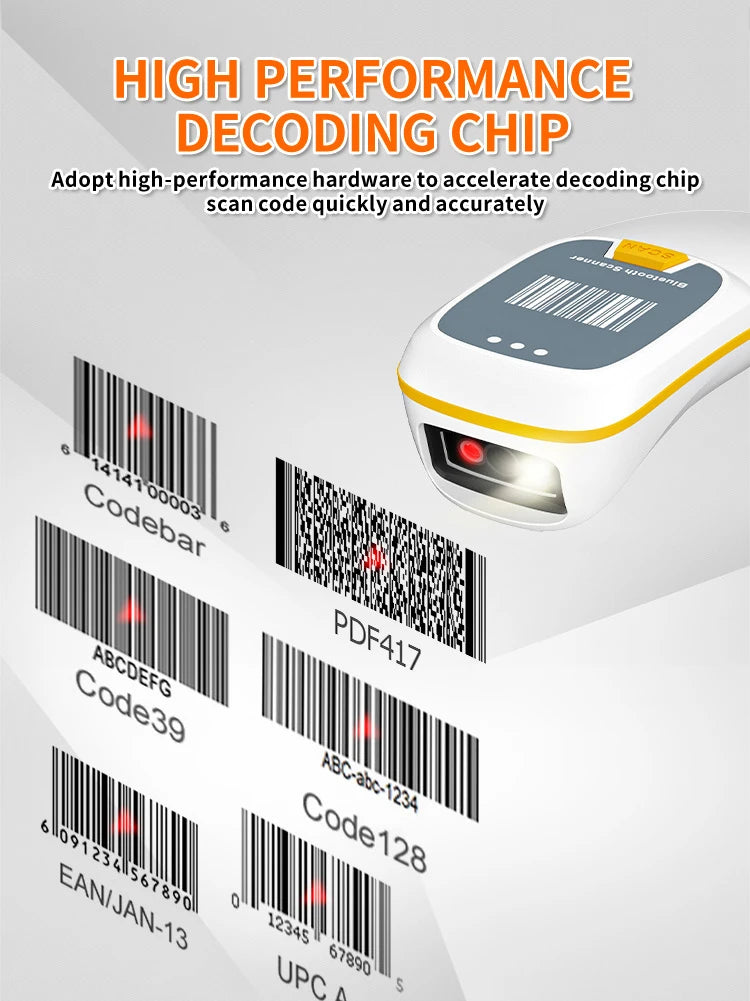 Scanner de codes-barres 2D Bluetooth de poche
