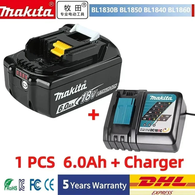 Makita 18V Battery 6.0Ah Rechargeable Power Tool Battery