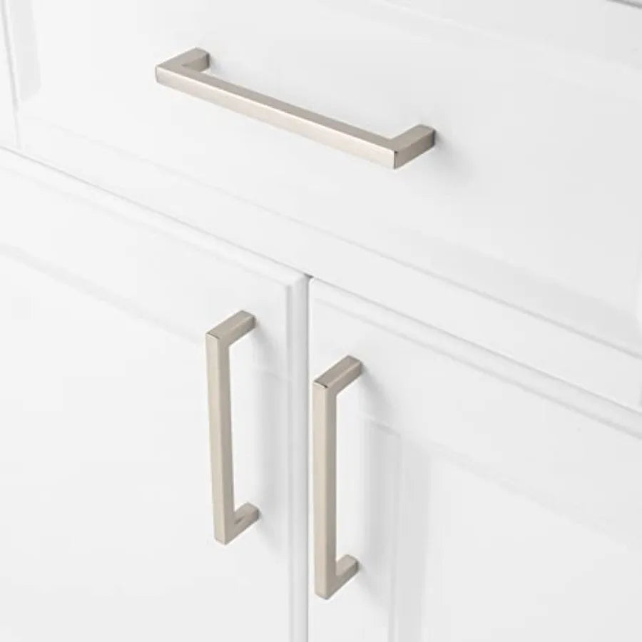 Square Bar Cabinet Handles 5 Inch (128mm) Hole Spacing, 10-Pack
