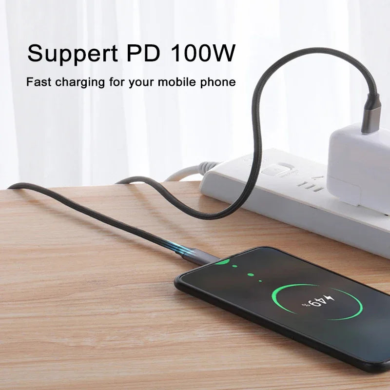 Cable USB C a USB C, carga rápida PD de 100W, 5A, transmisión de datos de alta velocidad de 20Gbps, USB 3.2 Gen 2, 4K a 60Hz, cable de audio macho