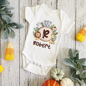 Gepersonaliseerd Leeuw Initiaal Baby Body