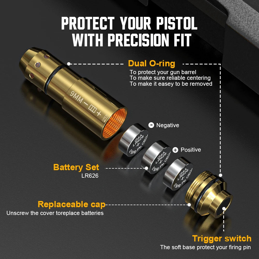9mm Laser Training Cartridge for Dry Fire Pistol Practice