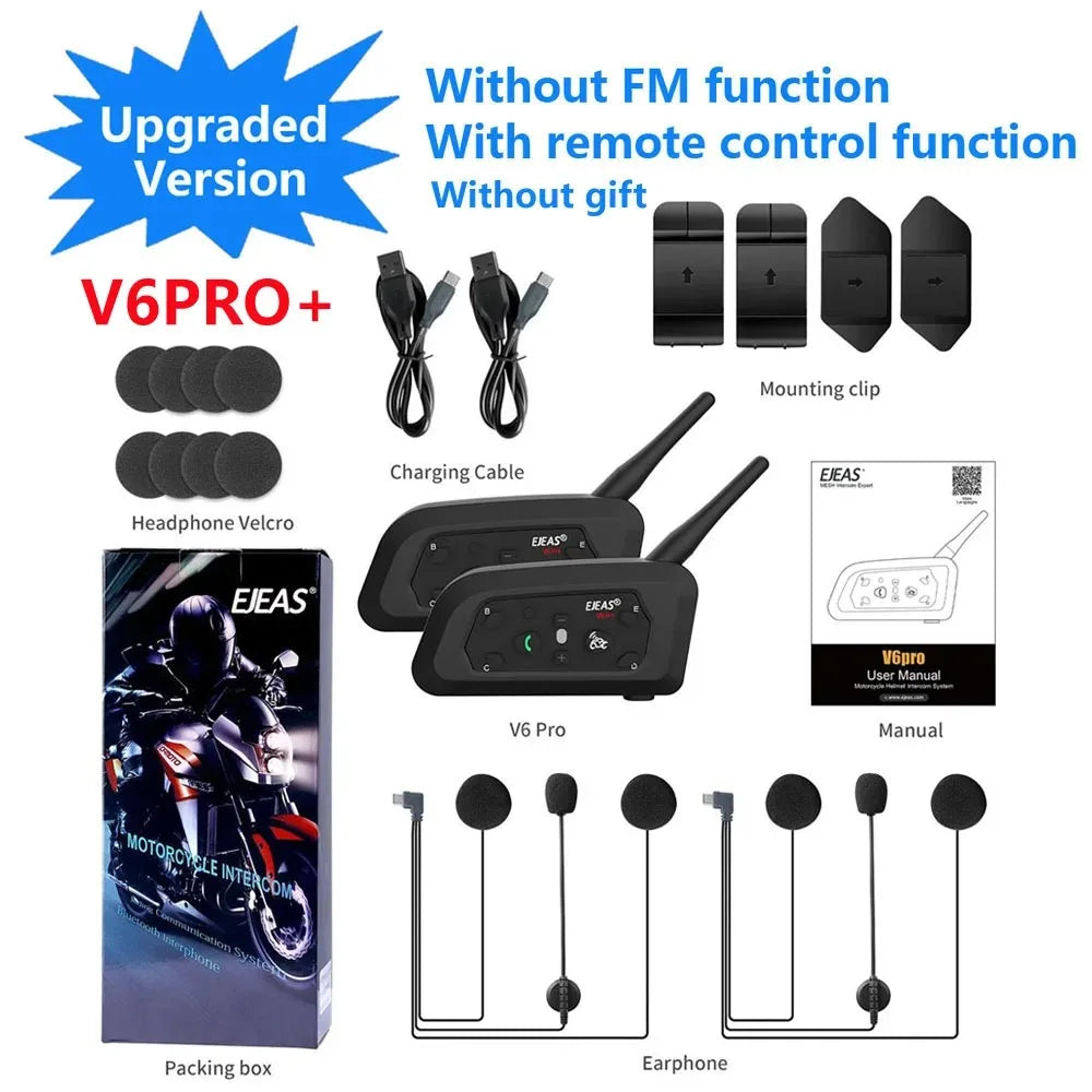 V6 Pro+ Motorcykelhjälm Bluetooth Intercom