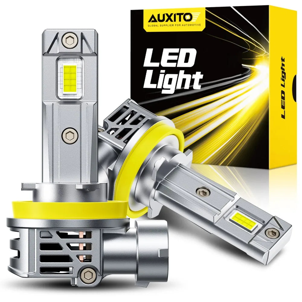 AUXITO Upgraded H11 H8 LED Headlamp Bulbs Canbus No Flickering Car High Low Beam Turbo 9005 HB3 9006 HB4 LED Headlight 30000LM