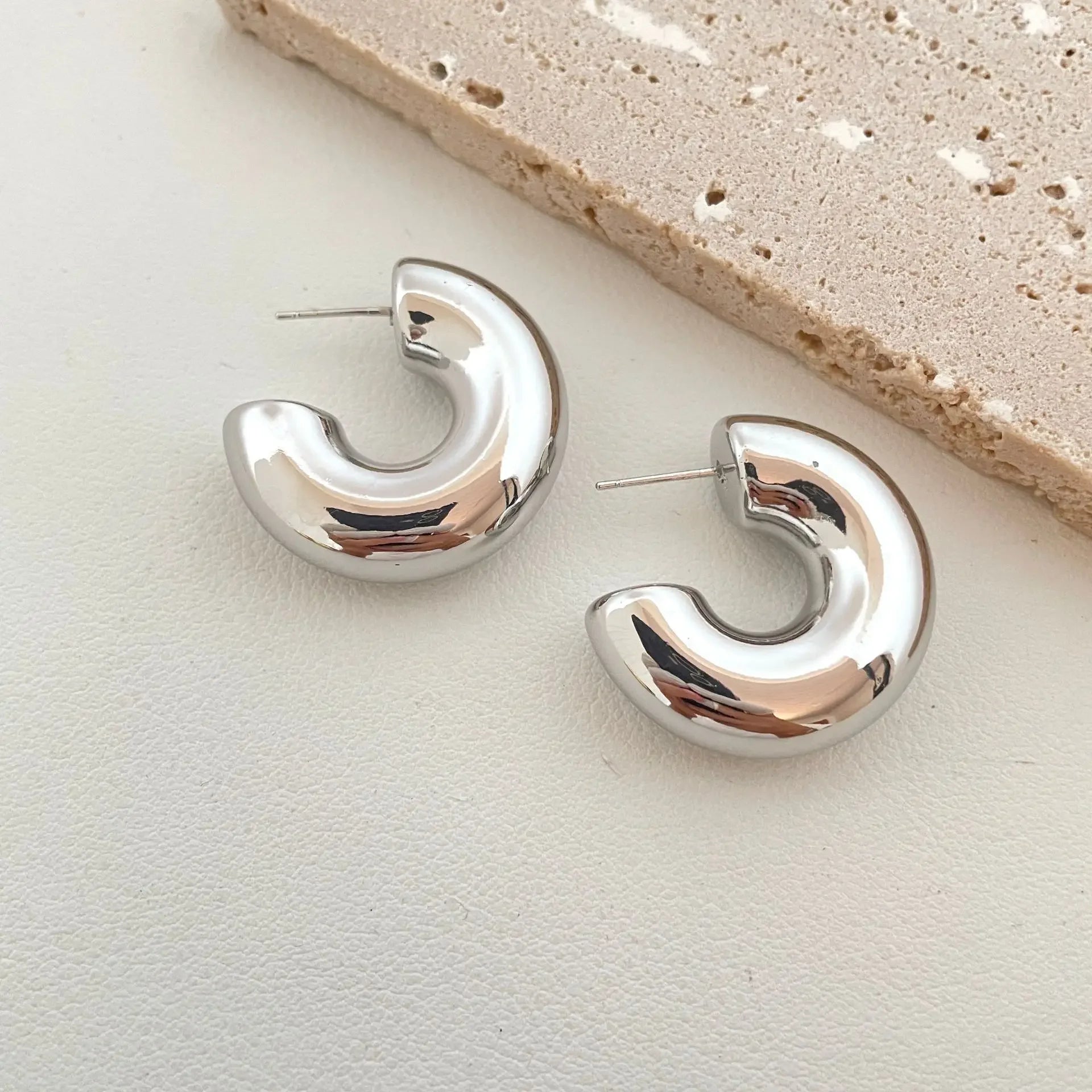 Retro Geometric Hoop Earrings for Women