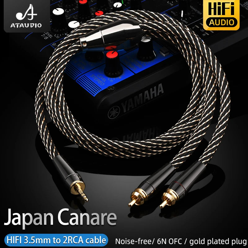 Zvočni kabel stereo 3,5 mm na 2 RCA