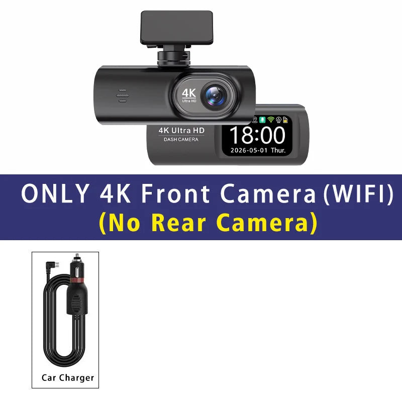 CR21 4K Wi-Fi Dash Camera, Rear Camera and GPS Kit Options