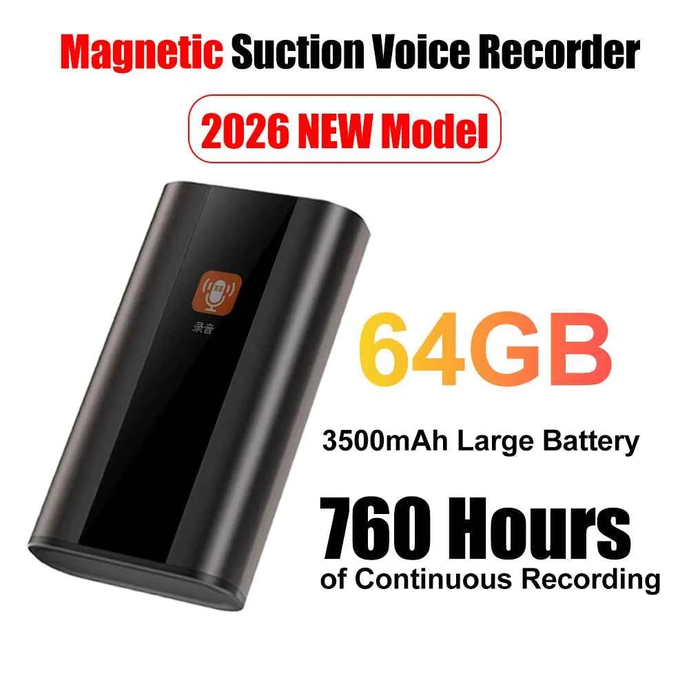 Smart Voice Recorder 360° Omnidirectional Pickup, Timing Recording, Magnetic Fixation, 64GB