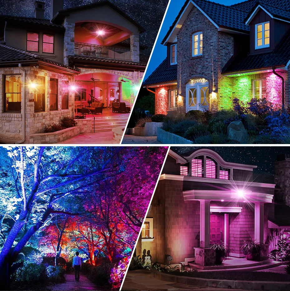 LED Flood Light 300W 100W 50W RGB Led Floodlight AC 220V 240V LED Street Lamp Waterproof IP65 Outdoor Lighting Led Spotlight