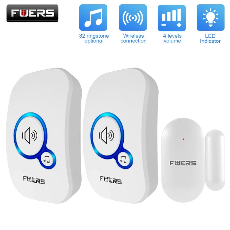 FUERS Wireless Door Sensor Alarm with Visitor Chime