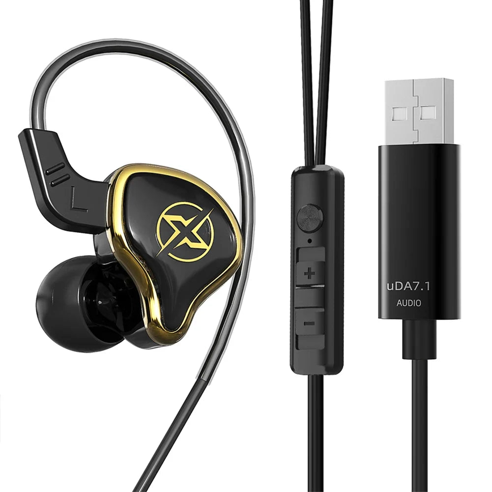Cuffie da gaming USB cablate intrauricolari con microfono