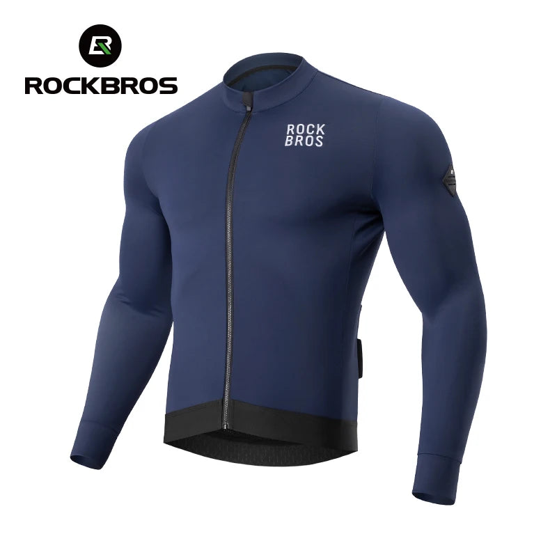 Men’s Thermal Cycling Jersey Windproof Fleece for Cold Weather Riding