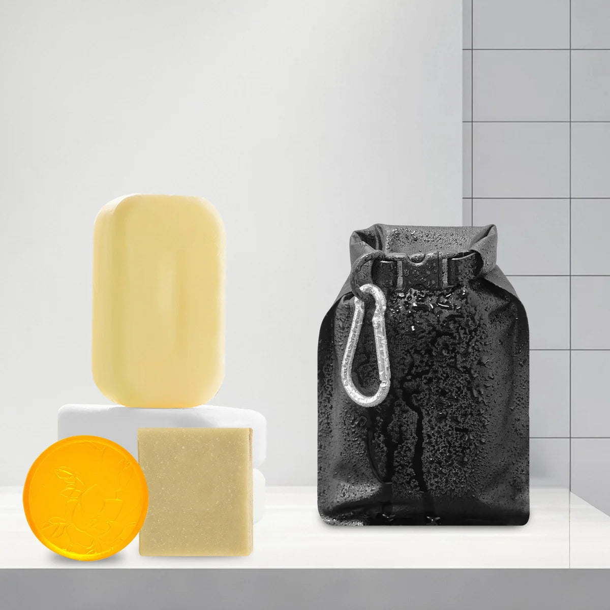 Travel Soap Bar Pouch with Mesh Bag