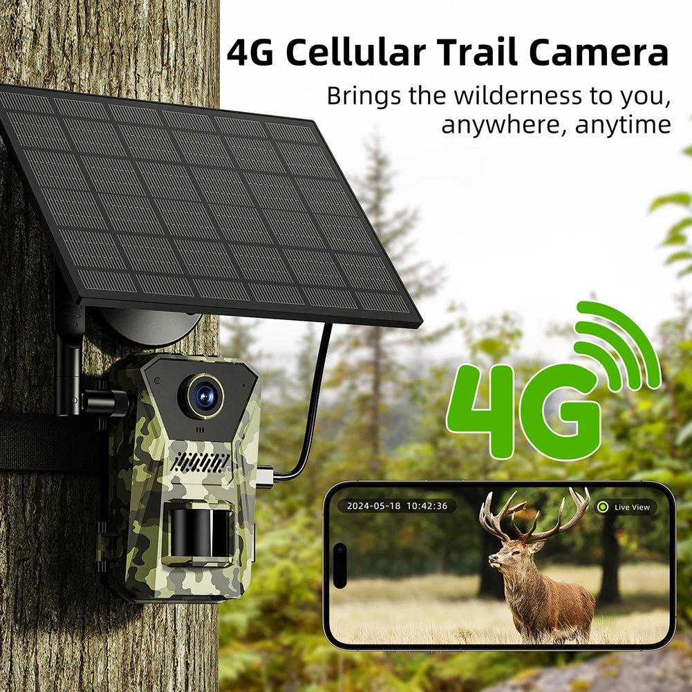 4G solárna lovecká kamera s nočným videním na monitorovanie divokej zveri
