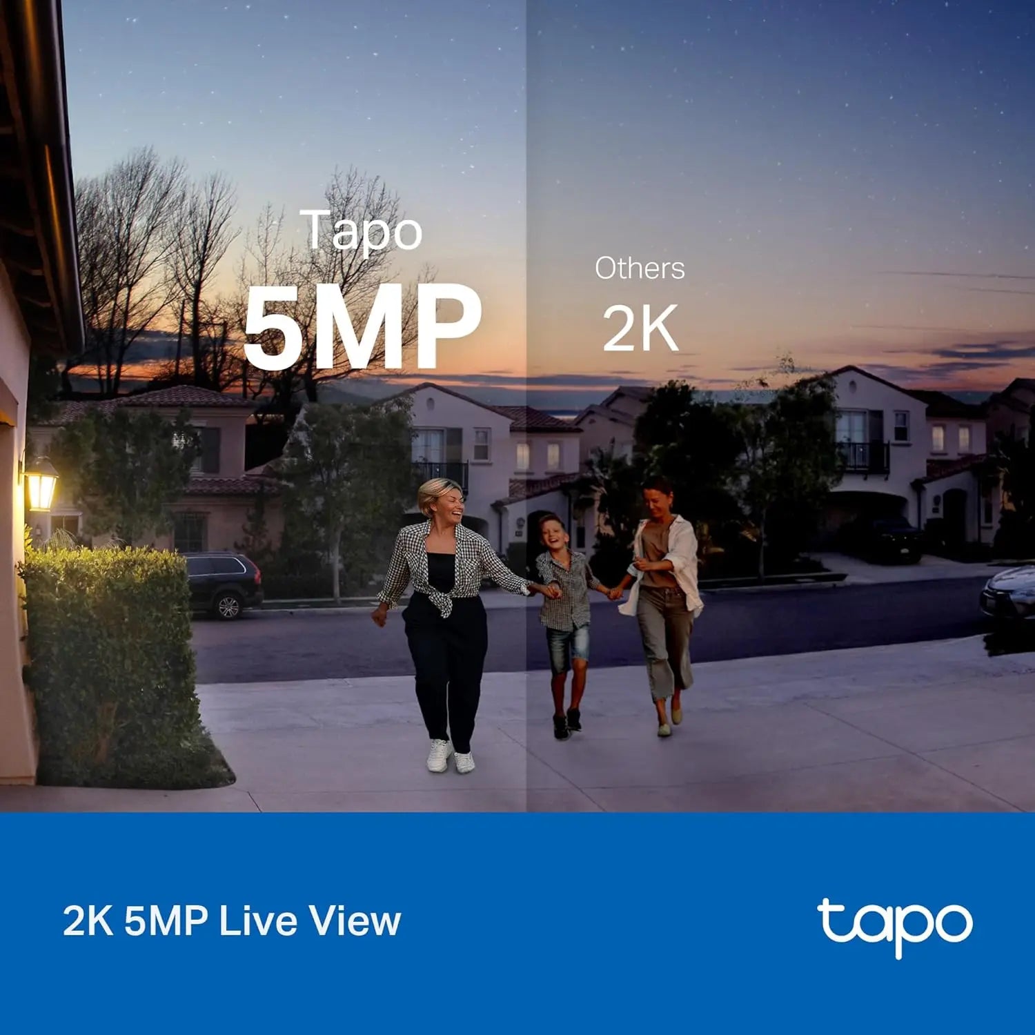 2K smart videodørklokke med 180° synsfelt, AI-detektion og natfarve