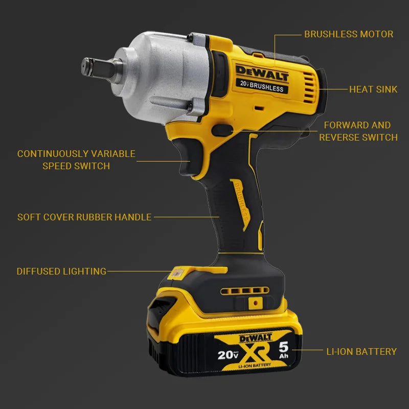DEWALT 20V Børsteløs 1/2" Slagtrækker med højt drejningsmoment 3-trins