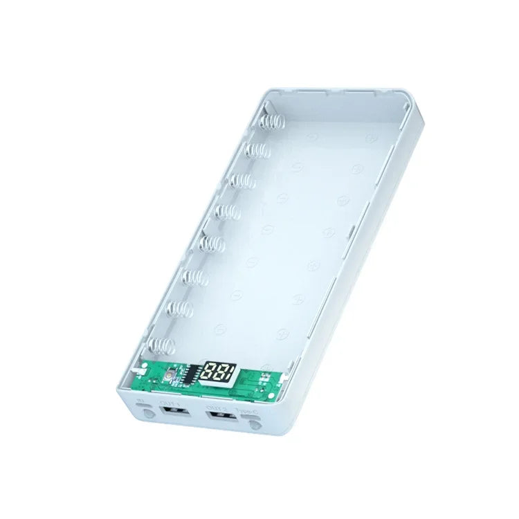 Dual USB Power Bank LED Shell DIY Shell 18650 Holder Cases Detachable Battery Charge Storage Box Without Battery For CellPhone