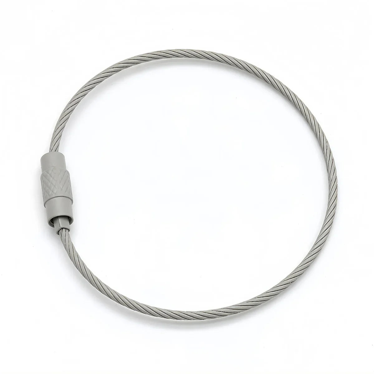 5/10pcs Stainless Steel Wire Keychain Ring Key Keyring Circle Rope Cable Loop Outdoor Camp Luggage Tag Screw Lock Gadget