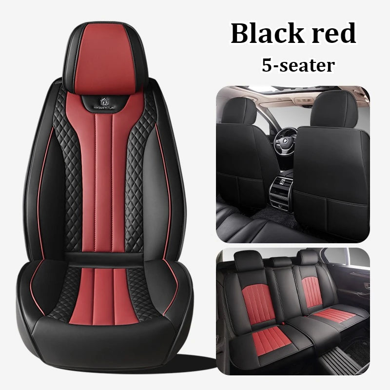Спортивні чохли на автомобільні сидіння з 5 місцями з ПУ шкіри з 3D вишивкою