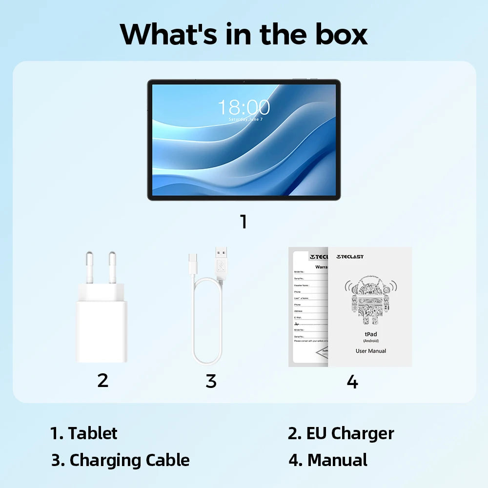 Teclast P50 2025 Android 15 Ταμπλέτα με οθόνη IPS 11"
