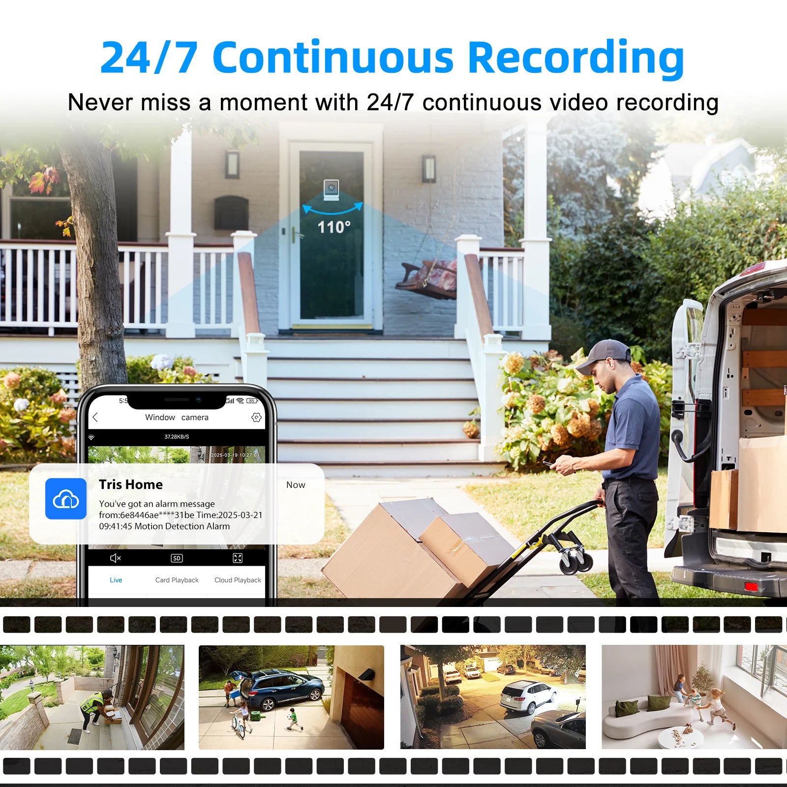 1080P Indoor Window Security Camera with 2-Way Audio